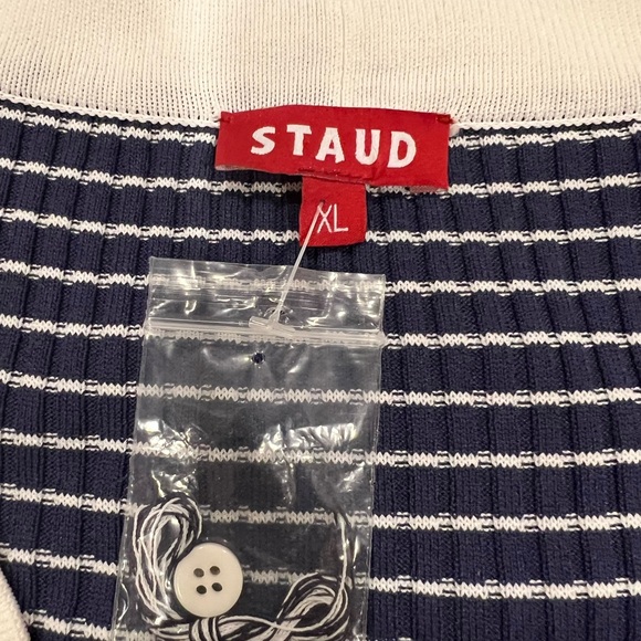 Staud NWT Shoko Striped Navy and White Button-Down Dress - Picture 4 of 7